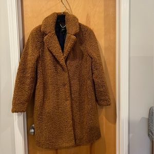 J Crew Teddy Bear Coat Brown Sz Medium